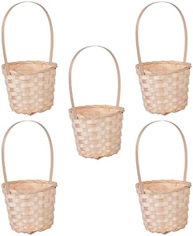 Rattan Garden Basket With Handle – Hand-Woven Picnic, Harvest, Or Easter Basket (Wood Color, Large)