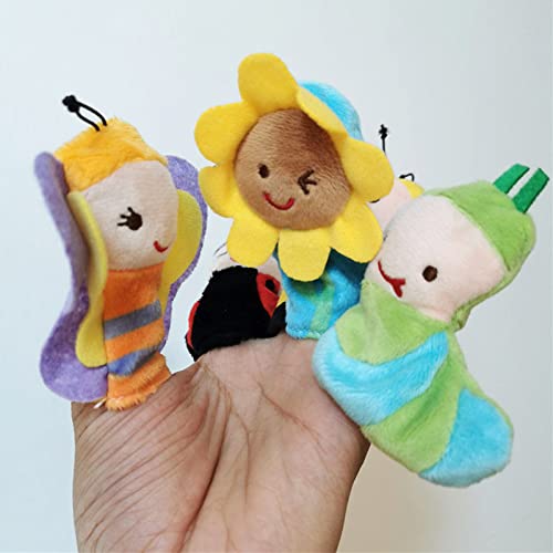 Liwein 5 Stück Fingerpuppen, Niedliche Fingertiere Baby Story Time Requisiten Spielhandschuh Klein Tier insekten Fingerpuppe Set für Geschichte Zeit Kindergeburstag Gastgeschenk Mitgebsel Fingerpuppen