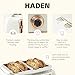 Haden Heritage 4 Slice Wide Slot Stainless Steel Toaster with Adjustable Browning Control & Non-Slip Feet, Ivory & Copper