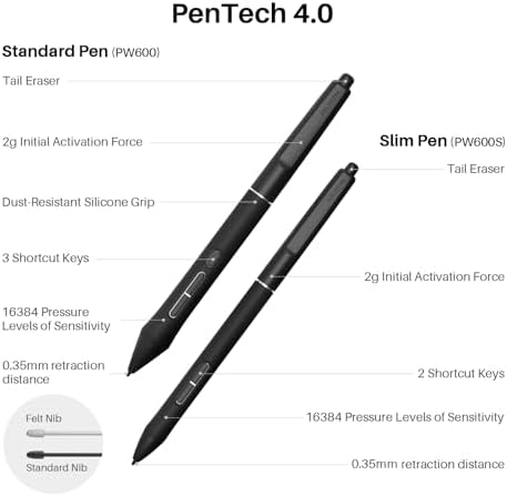 Tableta digitalizadora HUION KAMVAS Pro 24 (Gen 3) con pantalla táctil y guante de rechazo de palma miniatura 3