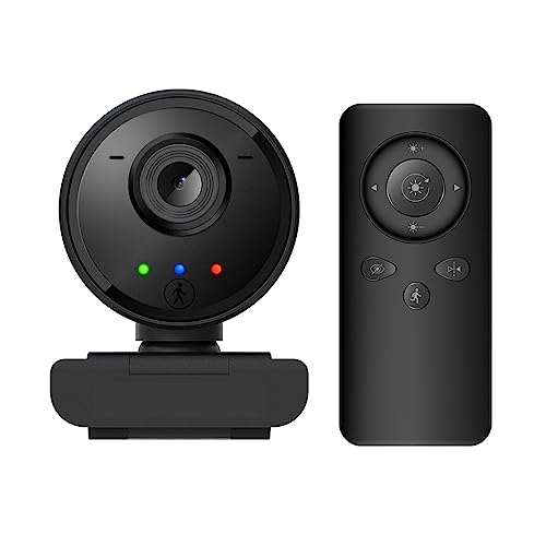Cámara web, Webcam 1080P AI humanoide cámara Web de seguimiento automático con micrófono de Control remoto cámara Web USB for PC ordenador portátil Mini cámara para transmisión en vivo, videollamadas,