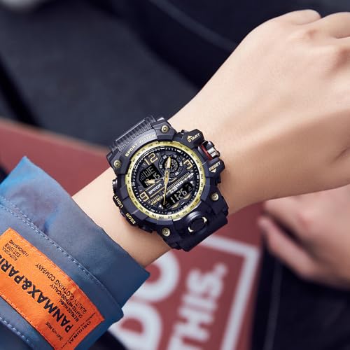 Gosasa Men's Large Face Digital Sports Watch - Waterproof & Counting Timer