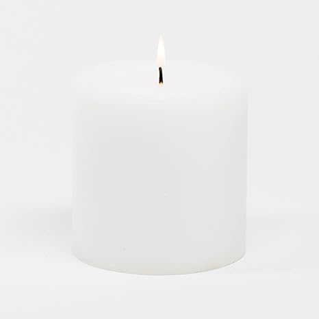 Amazon Com Richland 4 Pillar Candles 4 X4 White Home Kitchen