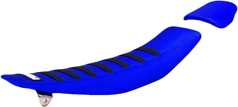 Enjoy Mfg Seat Cover - Compatible with Yamaha 2019-2022 YZF250 YZ250F YZF 250 - #158 (Blue Sides/NEON Yellow TOP/Blue Ribs)