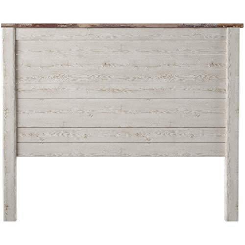 Signature Design By Ashley Willowton Cottage Farmhouse Panel Headboard Only, Queen, Whitewash #TOP1