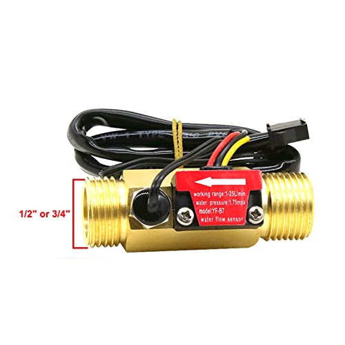 Sensor de flujo de agua con termistor para tubería de latón de 3/4" 4