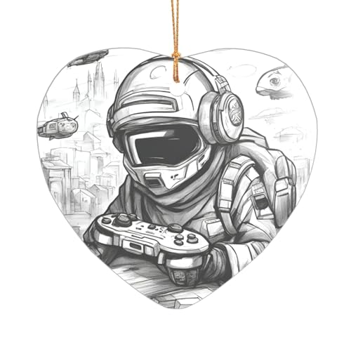 Adorno de Navidad de boda monocromático, estilo boceto, un señor y señora atemporal para tu árbol de Navidad