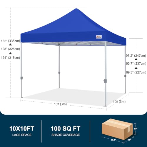 Image of MASTERCANOPY 10x10 Heavy Duty Pop Up Canopy Tent with Roller Bag(Blue)