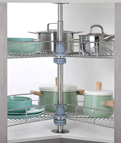 Dowell 28" Kidney Chrome 2-Shelf Lazy Susans Kitchen Base Cabinet Corner Organizer #TOP2