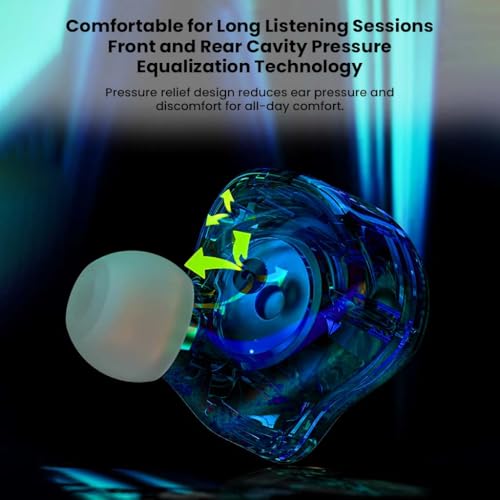 Image of Concept Kart QKZ AK6 Lucky in-Ear Monitor Wired Earphones with HD Mic, 11mm Dynamic Driver, 3 Tuning Switches, Detachable 2-Pin OFC Cable, Wired IEM with 3.5mm Jack for Music, Gaming & Calls (Cyan)