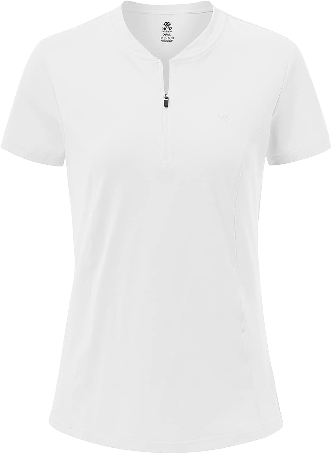 JINSHI Women Zipper Tennis Shirt Short Sleeve Golf Polo Shirt Collarless Athletic Shirt Summer Tee : Clothing, Shoes & Jewelry