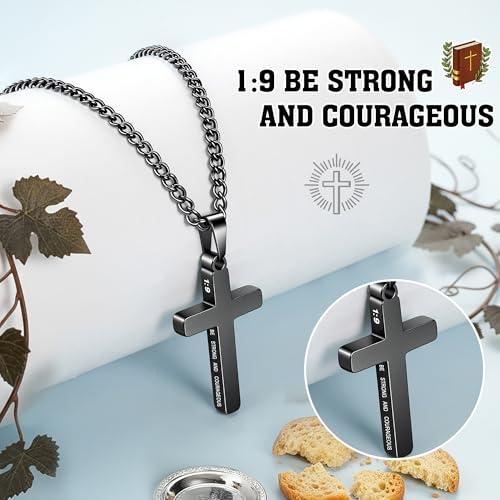 Image of Sereney Cross Necklace for Boys, 8th 9th 13th Birthday Gifts for Toddler Kids Teen Boys Girls, Baptism Gift Mustard Seed Jewelry as Rcia Christian Religious Necklace for Son Daughter Pendants