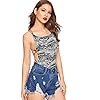 MakeMeChic-Womens-Crisscross-Strappy-Backless-Scoop-Neck-Tiger-Cheetah-Bodysuit MakeMeChic Women's Sleeveless Mock Neck Bodycon Jumpsuit Unitard Bodysuit Zebra XS