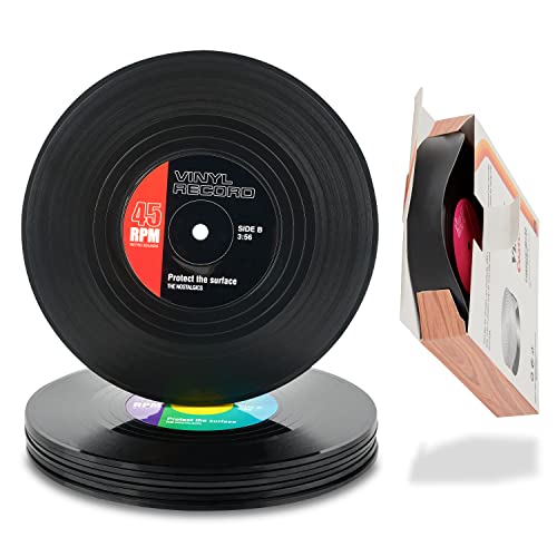 MINDUSTRY Vinyl Record Coasters Set of 12