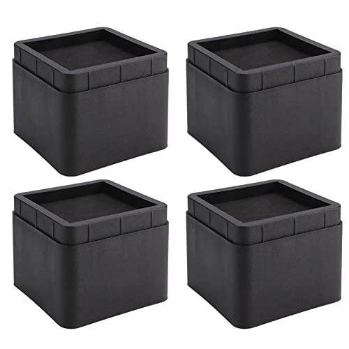 4 Pçs Elevadores De Cama Elevador De Móveis Protetores De Pernas De Cadeira Empilháveis ​​Quadrados