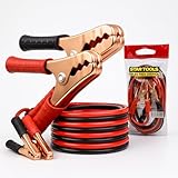 Kit de Cabo para Bateria Transferencia de Carga para Carros e Motos 10MM 300AMP Chupeta para Bateria Auxiliar de Partida Reforçado com Garras Metálicas Isoladas Automotiva 2Metros