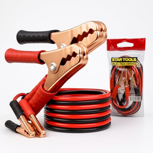 Kit de Cabo para Bateria Transferencia de Carga para Carros e Motos 10MM 300AMP Chupeta para Bateria Auxiliar de Partida Reforçado com Garras Metálicas Isoladas Automotiva 2Metros