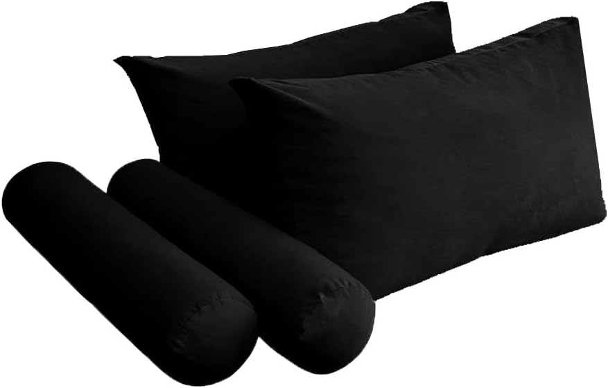 Prolinemax Style V2 Twin-XL Size Velvet Knife Edge Indoor Daybed Bolster Pillow Cushion Mattress Fitted Sheet |Cover ONLY| AD374