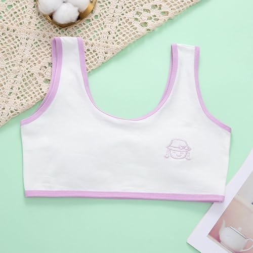 Girls Bras Cotton 9-17 Years Cotton Sports Bras for Girls Underwear for Girls Teen Strapless Bras for Girls Ages 12-14 Strapless Bras for Teens Preteen Bras Kids Bra 05# Purple 7 Years2