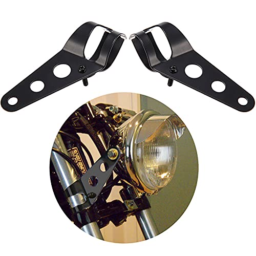 Image of ANKIA Universal 33mm-43mm Metal Motorcycle Modified Headlight Mount Brackets Clamp Fork Ear for Motorcycle Chopper Cafe Racer (Black)