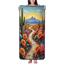 Flower Cactus Print No.365 Bath Towels, Shower Towels for Bathroom, Highly Absorbent Soft Large Bath Towel Sheets 27 x 55 Inch