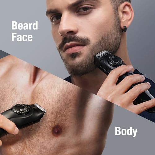 SUPRENT Adjustable Beard Trimmer for Men, Cordless Electric Beard Trimmer with Precision Dial, USB Rechargeable 19 Length Settings Mustache Trimmer for Mens Gifts - Thumbnail 6