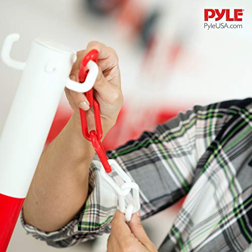 Pyle Safety Chain Barrier Plastic Links - 82' Ft Caution Security Chain Link Barriers Crowd Control, Door Driveway Garage Kids Safety Blocker, - Pyle Pchn31 (6Mm) , Black #TOP5