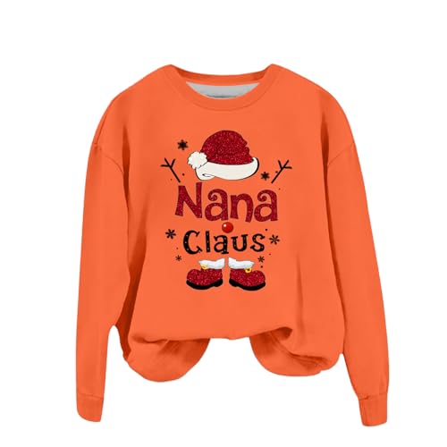 Sweatshirt femme imprimé de Noël le cadeau idéal en taille M orange