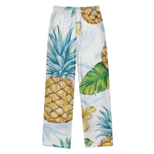 Aloha Pineapples Boys Long Pants Soft Trousers Elastic Waist Kids Lounge Bottoms with Pockets S-XL2