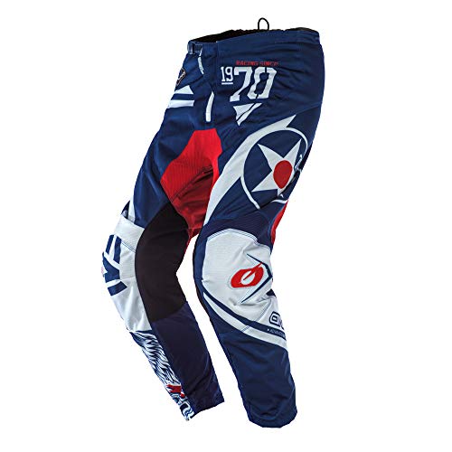 Oneal Youth/Kids Element Warhawk Blue/Red Motocross Dirt Bike Offroad Mx Jersey Pants Combo Package Riding Gear Set (Jersey Youth X-Large/Pants Youth 28) #TOP4