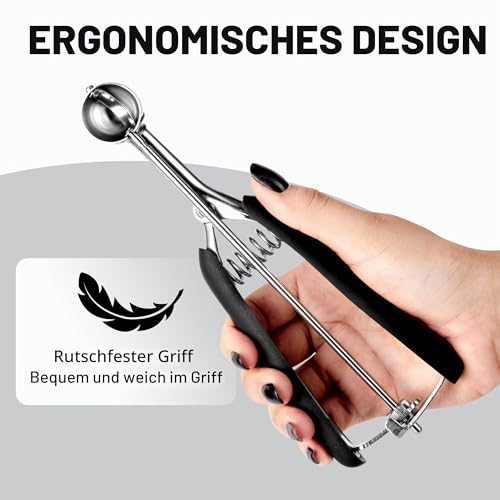 TJ POP Eisportionierer Mini 2,5 cm aus Edelstahl – 5 ml Extra Kleiner Portionierer mit Auslöser… – Ansicht 6