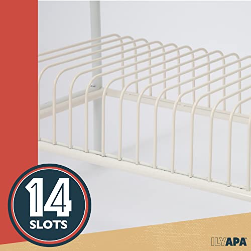 image for Ilyapa Record Player Stand with Vinyl Record Storage, White Metal Tabl