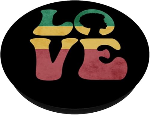 Miniatura 2 de Afro Black African Rasta Reggae Black History LOVE PopSockets PopGrip intercambiables