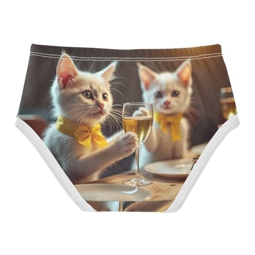 Drinking Cat Panties Little Girl Toddler Girls Underwear Cotton Florals Kids Undies Briefs 2t2