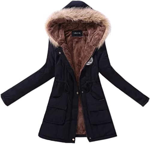 CNSTORE Casaco Feminino com Capuz Parka longo Jaqueta Grosso de Inverno Quente