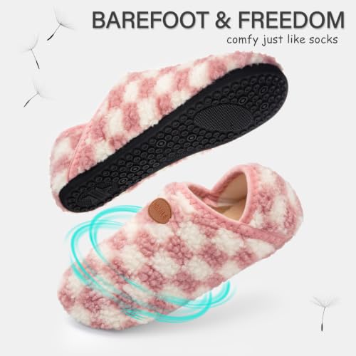 Image of ATHMILE House Slippers for Women Men Indoor Barefoot House Shoes Soft Socks | Furry Slip on Cozy Comfy Flexible Machine Washable Home Bedroom Travel Hospital Yoga Gifts for Mom Grandma