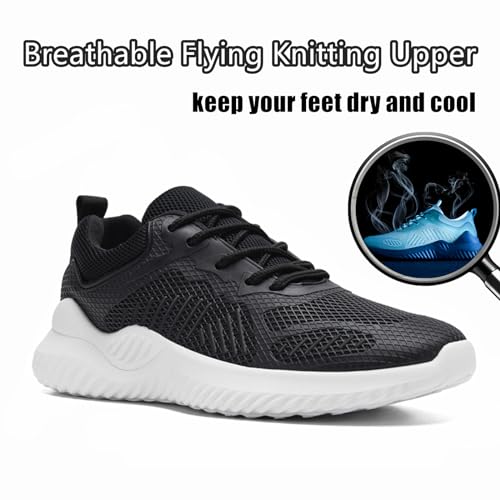 Womens Tennis Running Shoes Unisex Lightweight Breathable Walking Shoes Ultra Soft Flying Knitting Lace Up Fashion Sneakers Non Slip Athletic Trainers Casual Sports Shoes2