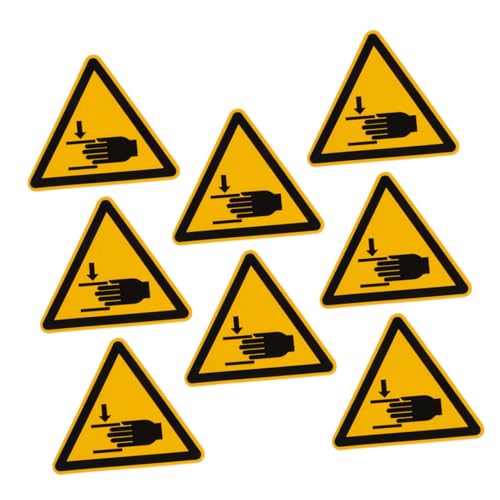 FUNOMOCYA Safety Sign Stickers 8 Pack Warning Labels for Machinery Easy to Apply Hand Crush Sign