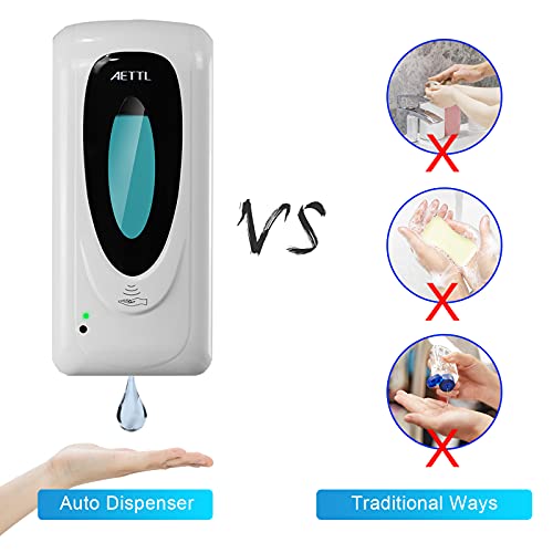 Aettl Touchless Automatic Foaming Hand Soap Dispenser Wall Mount, Motion Sensor Foam Liquid Refill Bottle Sanitizer Dispensing For Bathroom Kitchen Home Farmhouse Station #TOP6