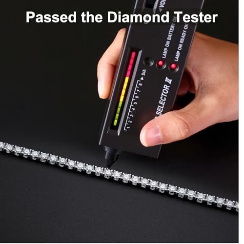 Moissanite Tennis Bracelets for Women, 925 Sterling Silver 18K White Gold Plated Bracelet Jewelry, 3MM Dainty Wedding Bracelets for Women Trendy Birthday Anniversary (3mm 6.3in)4