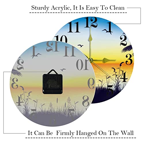 Horloge murale silencieuse avoine de mer de 25,4 cm sans tic-tac pour bureau - 4