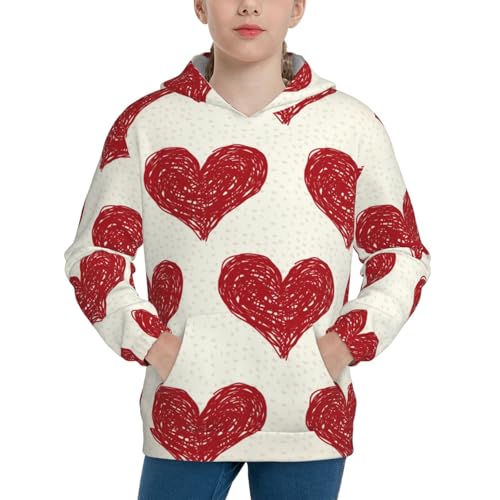 Love Kids Pullover Hoodies Boys Sweatshirts Girls Athletic Clothes with Pocket