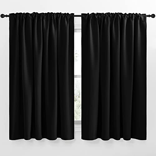 image for NICETOWN Halloween Black Out Curtain Panels for Bedroom - (Black Color