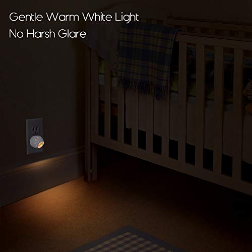 Image of Emotionlite Plug-in Night Lights, Warm White LED Nightlight, 360 Rotation, Dusk to Dawn Sensor, Adult, Bedroom, Hallway, Bathroom,Kitchen, Stairways, Corridor, 12 Pack