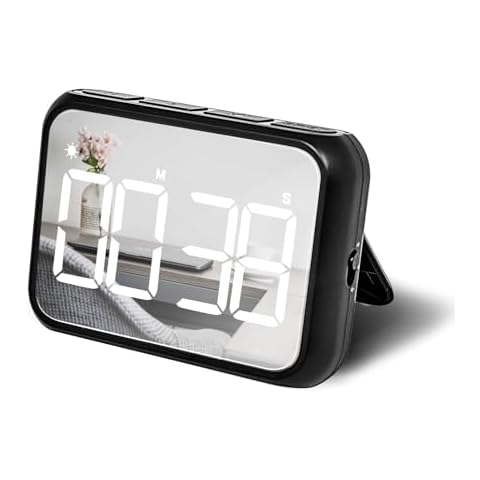 Digital Timer, Large Led 99 Minutes Visual Timer, Countdown Timer Stopwatch for Kids, Classroom Timer, Magnetic Timer for Teacher School, Mirror Makeup Timer, Cooking Timer (Black) Cover
