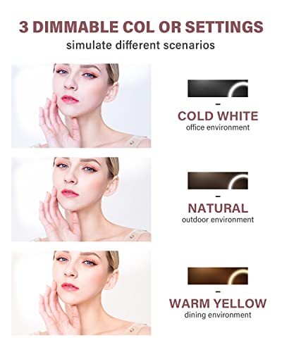 Cassilando Trifold Vanity Mirror, 3 Lighting Modes, 360°Rotation ，Trifold Makeup Mirror, Portable Led Makeup Mirror, 1X/2X/3X Magnification And Touch Screen Dimming, Women Gift #TOP5