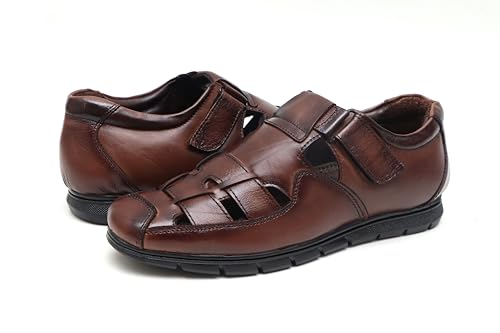 Image of BRUTE Genuine Leather Sandals for Men | Closed Fisherman Sandal