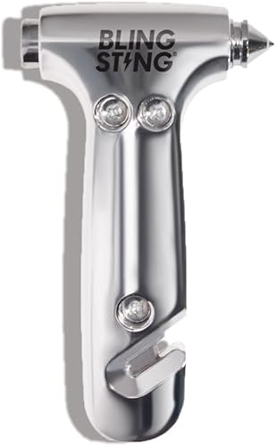 BlingSting Glammer Martillo de seguridad  Herramienta de martillo de escape de emergencia, cortador de cinturón de seguridad y herramienta de rotura