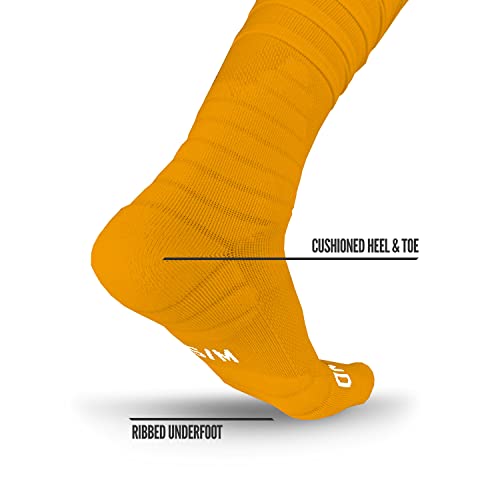 Nxtrnd Xtd Scrunch Football Socks, Extra Long Padded Sport Socks For Men & Boys (Yellow, S/M) #TOP3