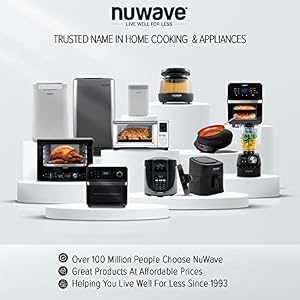 Nuwave Bravo Convection Toaster Ovens Air Fryer Combo with 30QT Large Capacity For A Whole Chicken and 13 Pizza Multi Layer Cooking Probe Feature 100 Presets One Touch Smart Control Countertop